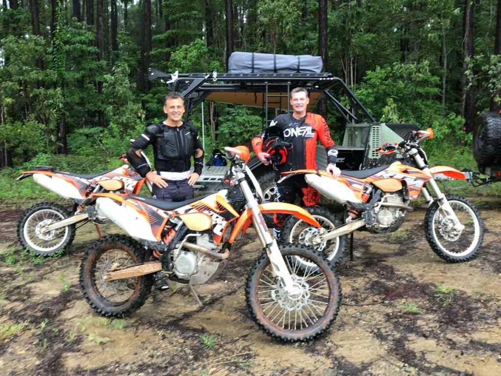 Gary and friend with dirt bikes