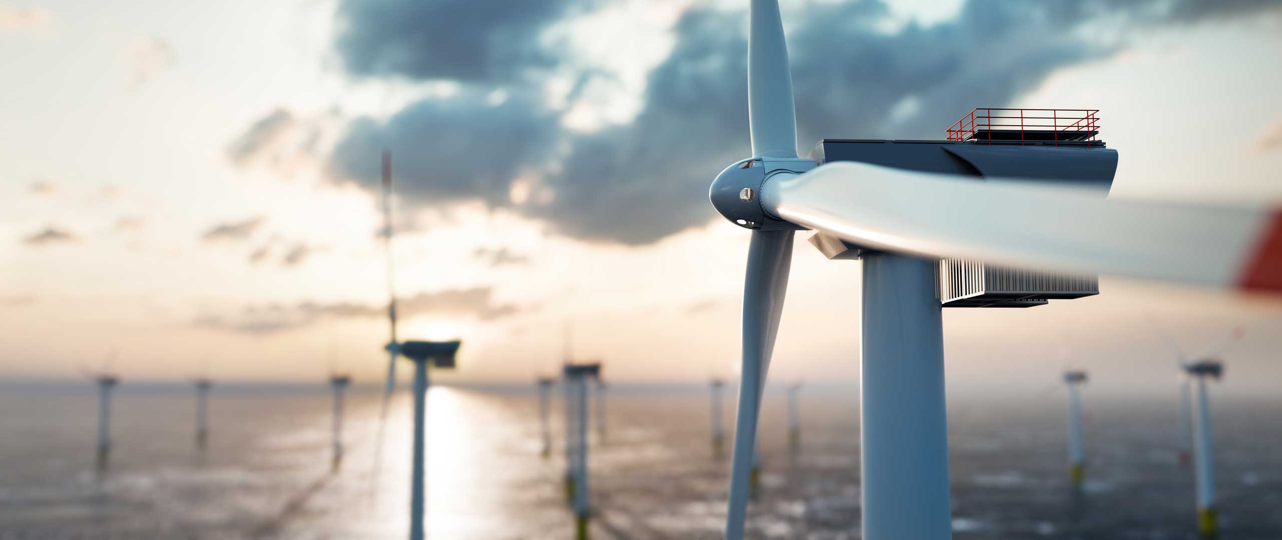 Offshore wind turbine close-up