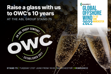 Celebrate OWC’s 10 years at our on-stand drinks at GOW22