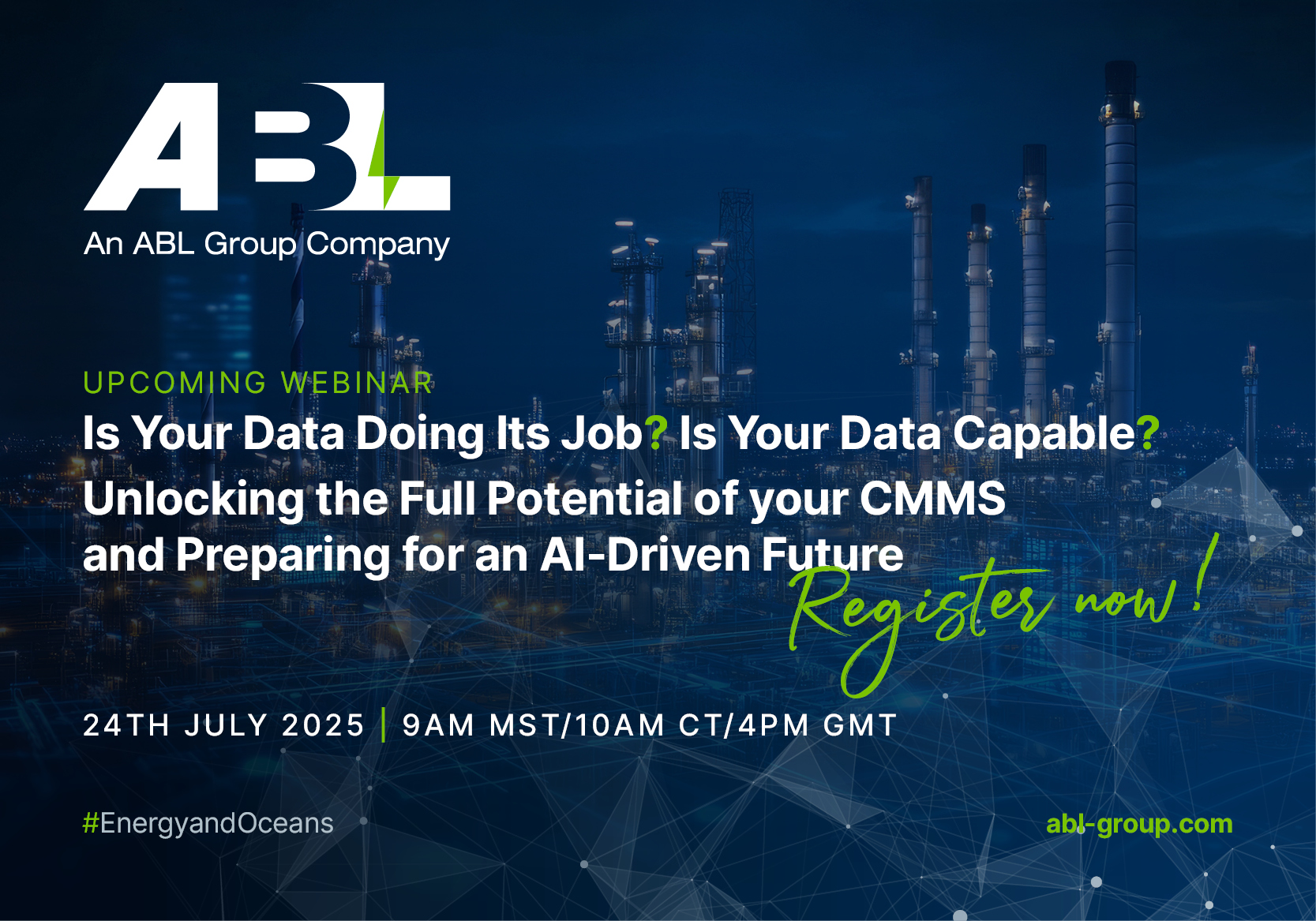 Webinar: Is Your Data Doing Its Job? Is Your Data Capable? Unlocking the Full Potential of your CMMS and Preparing for an AI-Driven Future