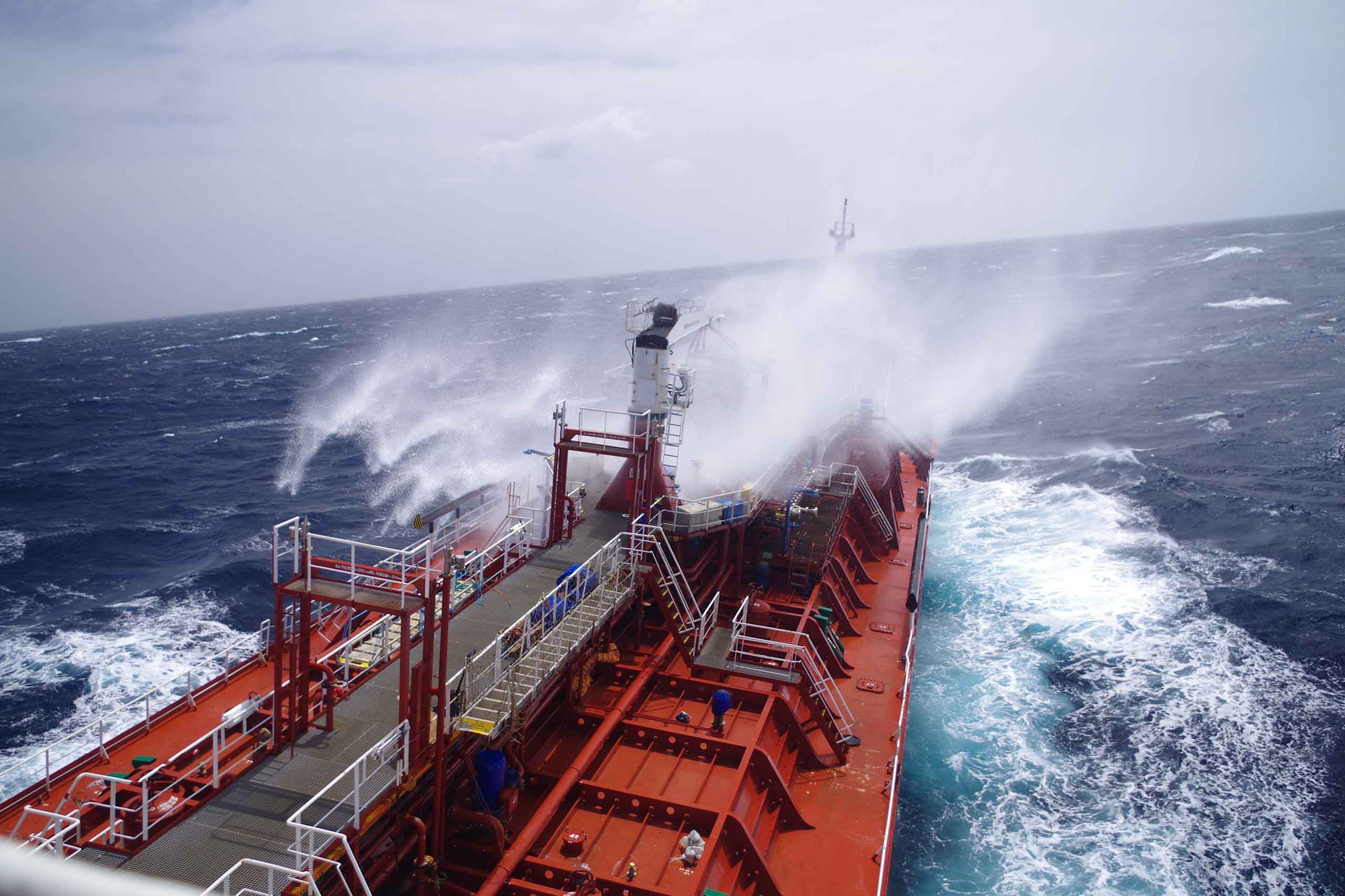 Tanker in rough sea