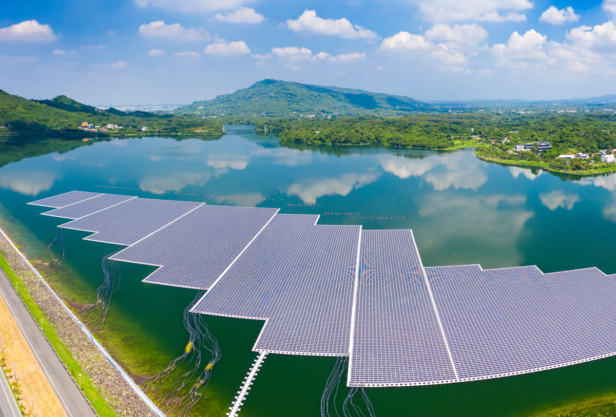 Floating solar PV panels