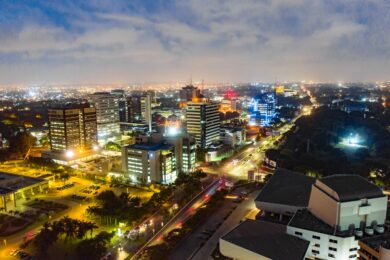 Accra Ghana at night