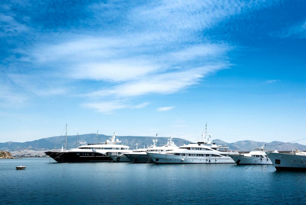 Yachts in a marina